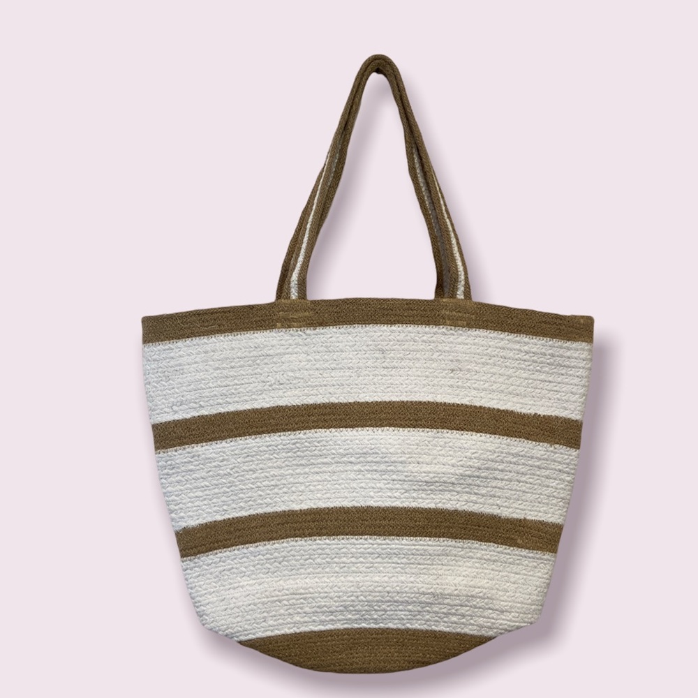 Virginia Wolf NYC Cotton & Jute Woven Beach Tote Bag